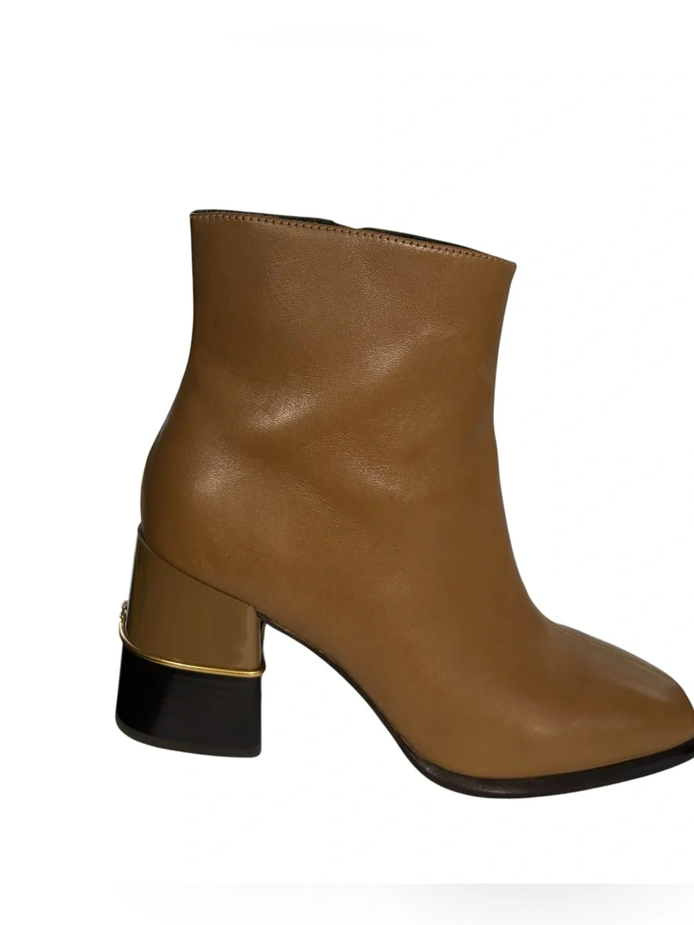 Tory Burch Leather Ankle Boots Size 7 Almond Flour